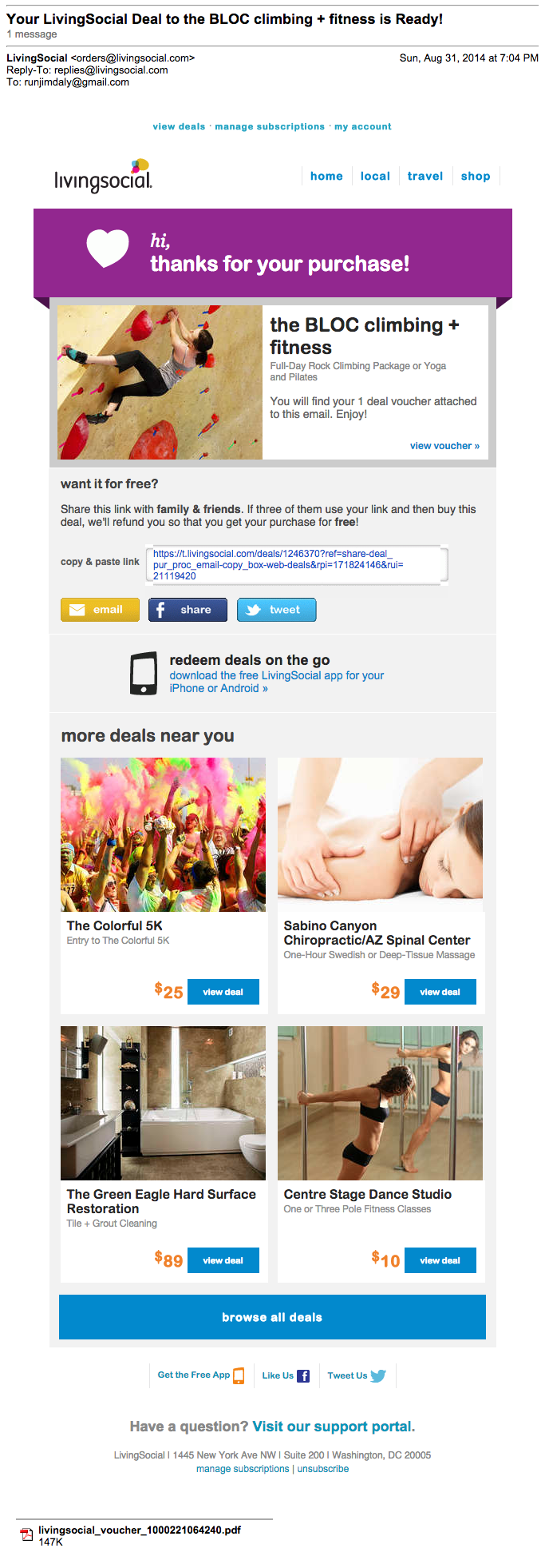 LivingSocial Behavioral Email